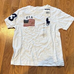 Ralph Lauren White T-Shirt with Red and Navy Accents